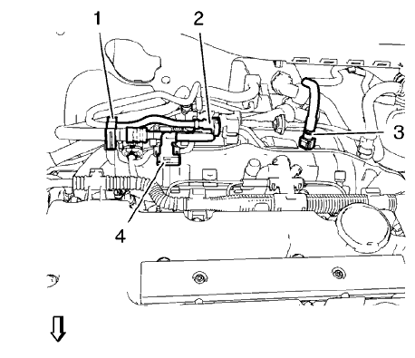 Fig. 40: Fuel Feed Pipe And Fuel Injector Rail
