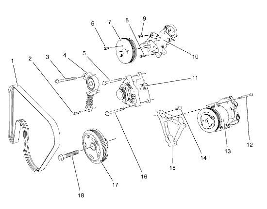 Fig. 1: Locating Accessory Drive Components
