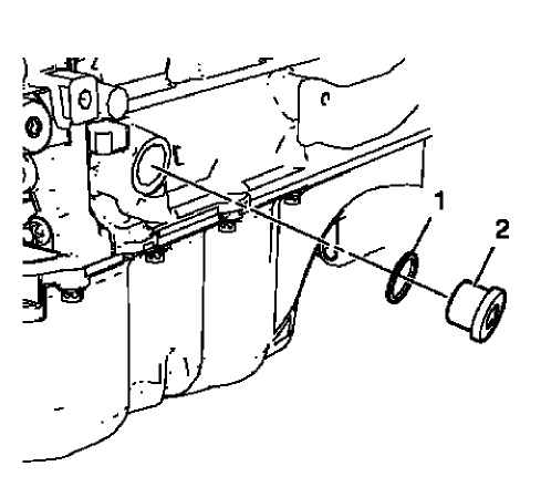 Fig. 246: Crankshaft Bearing Cap Tie Plate Hole Plug And Seal Ring