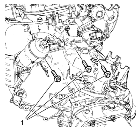 Fig. 165: Upper Transmission-To-Engine Bolts