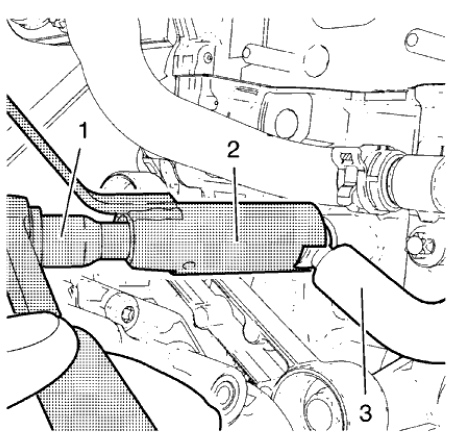 Fig. 262: Ratchet Wrench, Holding Wrench And Coolant Feed Pipe