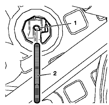 Fig. 63: Timing Chain Tensioner Bore And Pin