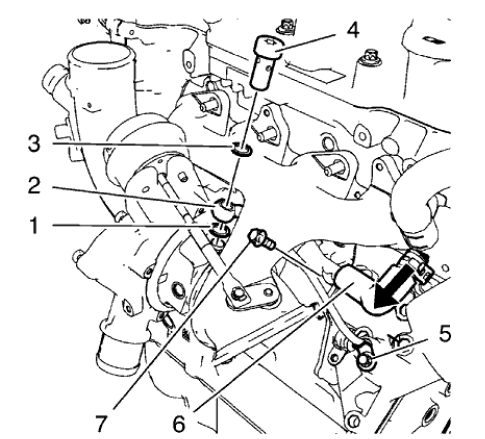 Fig. 264: Turbocharger Oil Feed Pipe Components