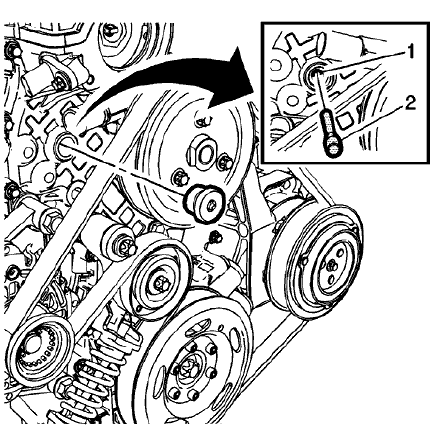 Fig. 74: Timing Chain Tensioner Bore And Pin