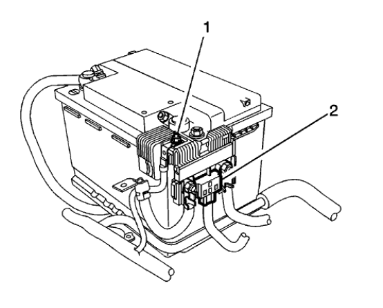 Fig. 184: Body Wiring Harness Connector And Positive Cable Nut