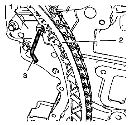 Fig. 45: Timing Chain And Timing Chain Tensioner