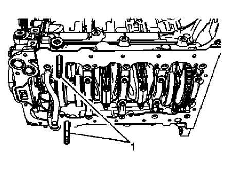 Fig. 100: Oil Pan Guidance Pins