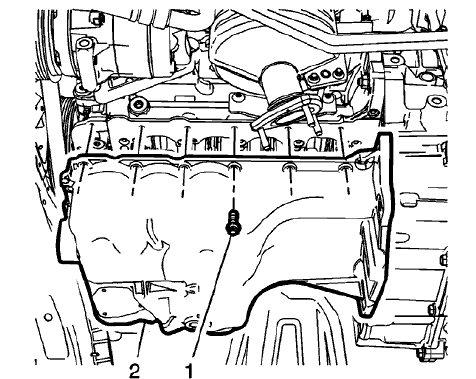 Fig. 102: Oil Pan And Bolts