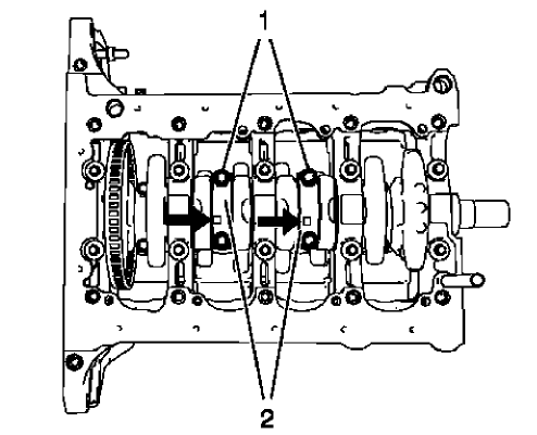 Fig. 311: Rod Bearing Caps And Bolts