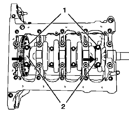 Fig. 312: Rod Bearing Caps And Bolts