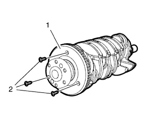 Fig. 319: Crankshaft Position Sensor Reluctor Ring And Bolts