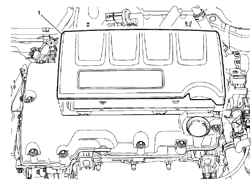 Fig. 30: Engine Cover And Oil Cap