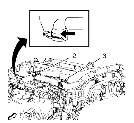 Fig. 121: Positive Crankcase Ventilation Pipe Retainer Clips And Clamp