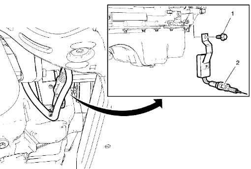 Fig. 125: Engine Oil Heater And Bolt