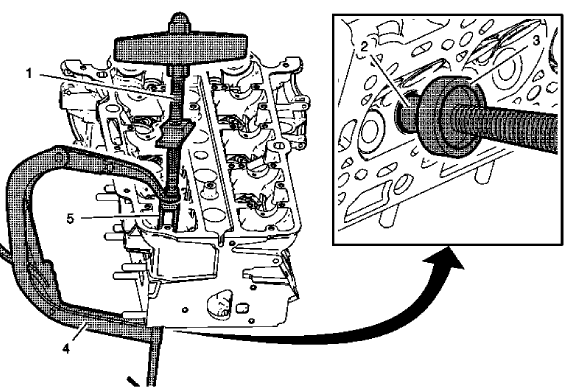 Fig. 330: Valve Spring Compressor And Adapter Assembly