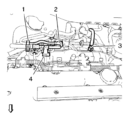 Fig. 35: Fuel Feed Pipe And Fuel Injector Rail