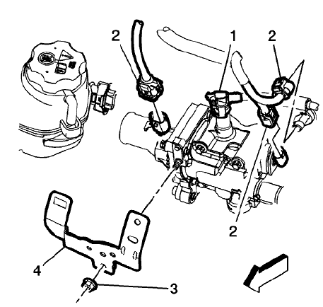 Fig. 61: Wiring Harness Bracket And Nut