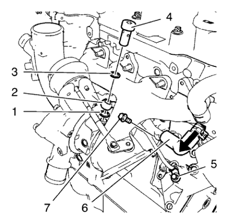 Fig. 458: Turbocharger Oil Feed Pipe Components