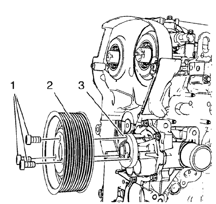 Fig. 72: Water Pump And Water Pump Pulley