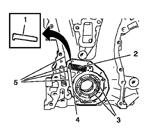 Fig. 469: Oil Pump Slide Spring, Pin, Chambers And Front Cover Edge