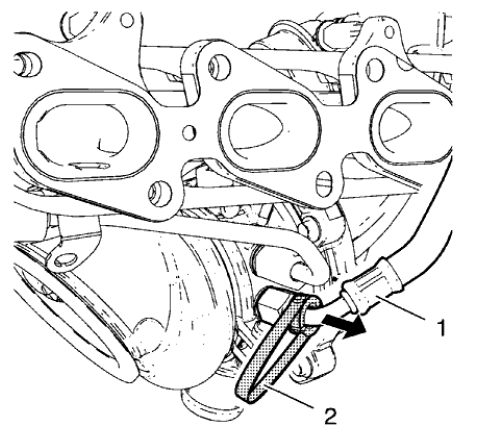 Fig. 374: Turbocharger Coolant Feed Pipe