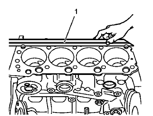 Fig. 478: Inspecting Engine Block For Deflection Using Straight Edge