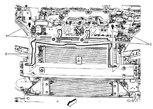 Fig. 91: Radiator Air Upper Baffle and Deflector (LUJ, LUV)