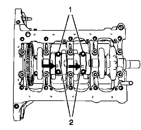 Fig. 398: Rod Bearing Caps And Bolts