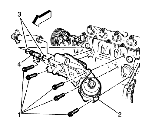 Fig. 27: Engine Oil Cooler Assembly Components