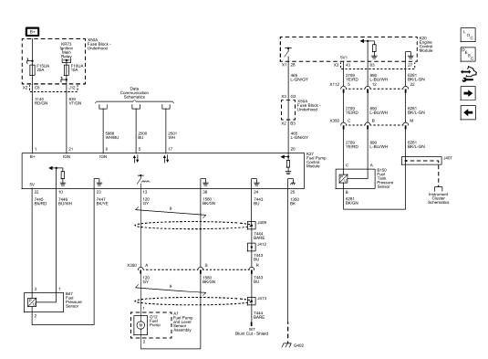 Fig. 22: Fuel Controls - Fuel Pump and Fuel Pump Controls (FHA)