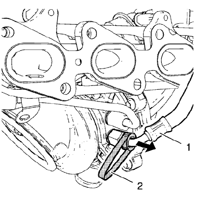 Fig. 34: Turbocharger Coolant Feed Pipe