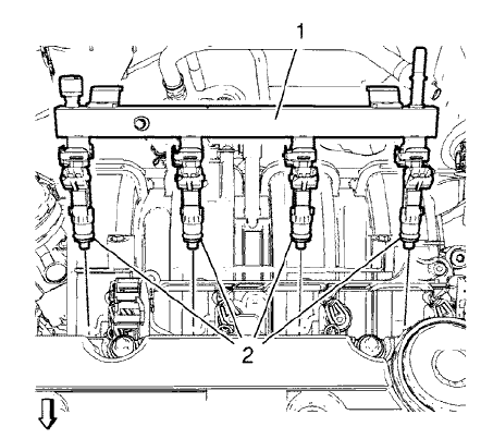 Fig. 72: Fuel Injection Fuel Rail Assembly