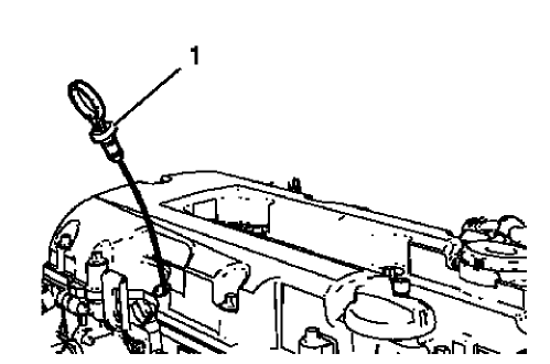 Fig. 431: Engine Oil Level Indicator