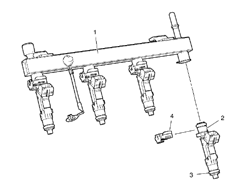 Fig. 75: Fuel Injectors And Rail