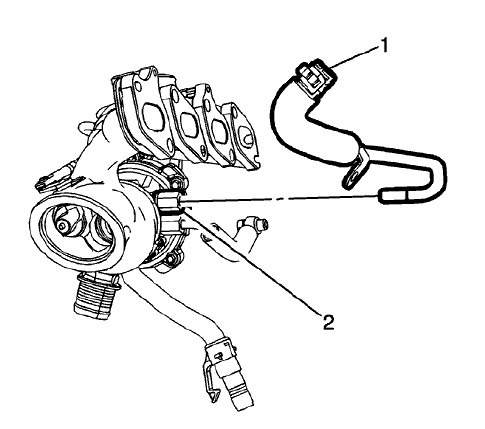 Fig. 42: Turbocharger Coolant Return Pipe And Quick Connect Fitting