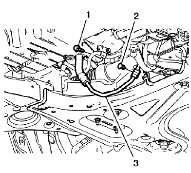 Fig. 39: Power Steering Gear Inlet Hose And Bracket