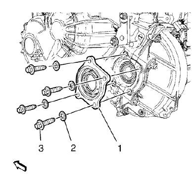 Fig. 73: Front Differential Carrier Flange, Bolts And Washers