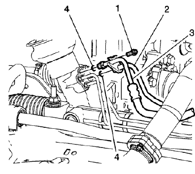 Fig. 45: Power Steering Gear Inlet And Outlet Hoses