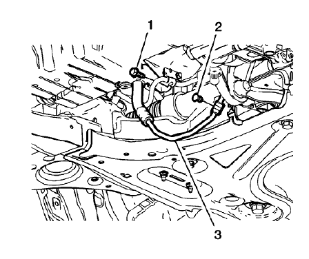 Fig. 49: Power Steering Gear Inlet Hose And Bracket