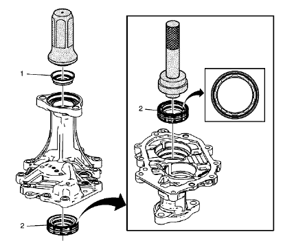 Fig. 62: Input Shaft Bearing Retainer Rear Seal And Front Wheel Drive Intermediate Shaft Seal