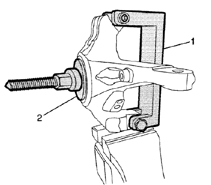 Fig. 13: Wheel Hub/Bearing Removal/Installation Bridge Assembly & Adapter