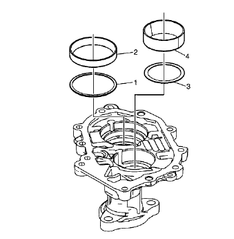 Fig. 63: Input Shaft Bearing Race and Idler Shaft Bearing Race