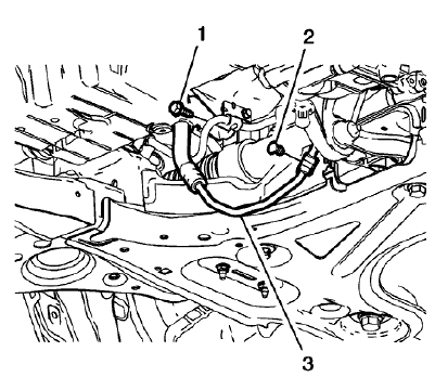 Fig. 56: Power Steering Gear Inlet Hose And Bracket