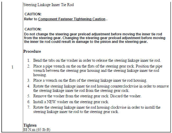 Steering Linkage Inner Tie Rod Replacement (N40)