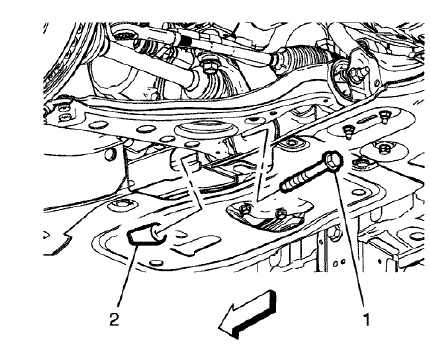 Fig. 21: Front Lower Control Arm Front Bolt And Nut