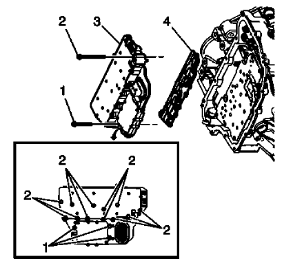 Fig. 30: Locating Control Valve Body & Bolts