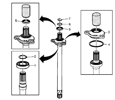 Fig. 66: Front Wheel Drive Intermediate Shaft Components