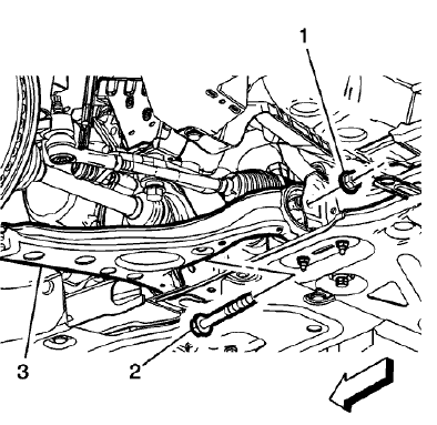Fig. 23: Front Lower Control Arm Rear Nut And Bolt