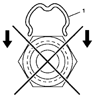 Fig. 24: Automatic Transmission Oil Cooler Fitting Retaining Ring Caution