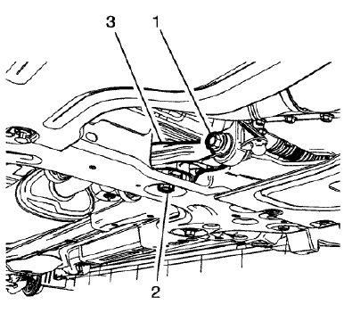 Fig. 62: Transmission Rear Mount Bracket Through Bolt